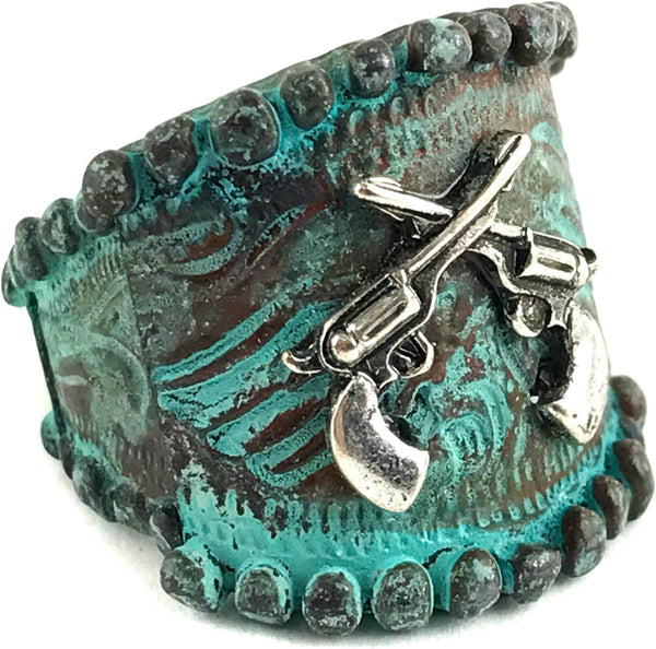 Western Pistol Gun Stretch Ring