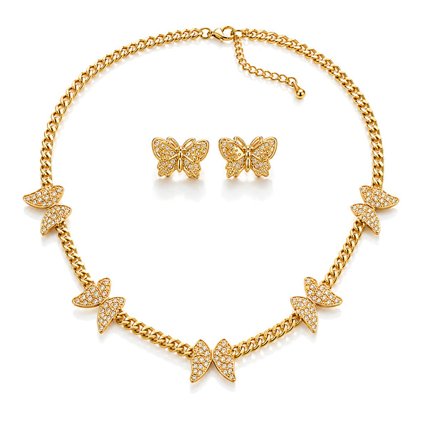 Gold Butterfly Chain Necklace