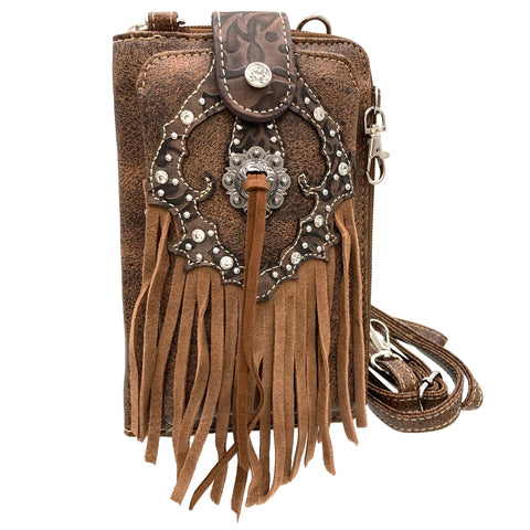 Western Fringe Women's Crossbody Phone Wallet