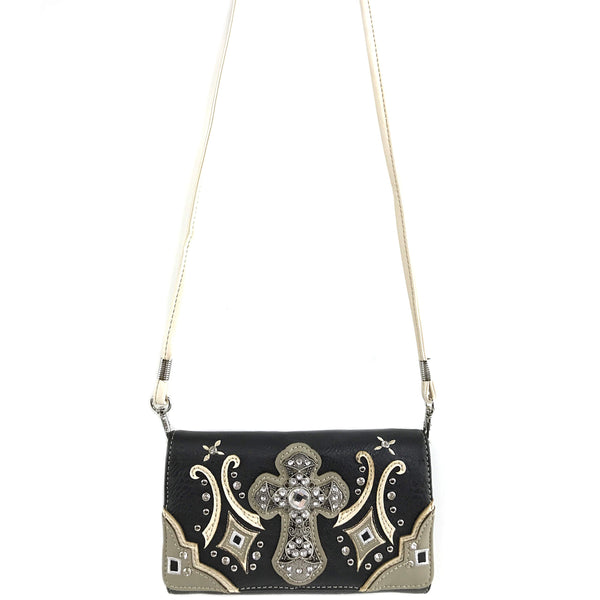 Rhinestone Cross Native Kite Western Crossbody Wallet