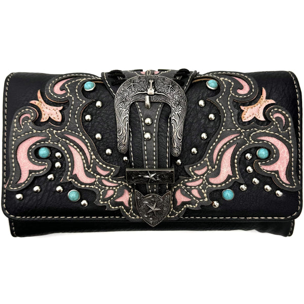 Longhorn Belt Buckle Western Women's Wallet