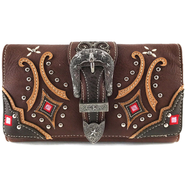 Longhorn Buckle Native Kite Western Crossbody Wallet