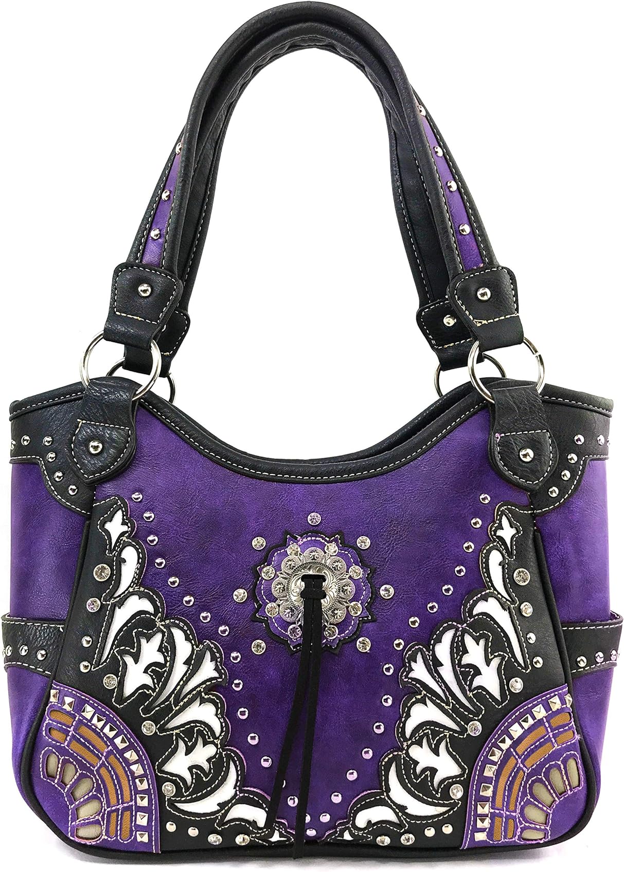 Southwestern Concho Floral Tote Purse for Women