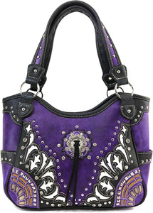 Southwestern Concho Floral Tote Purse for Women