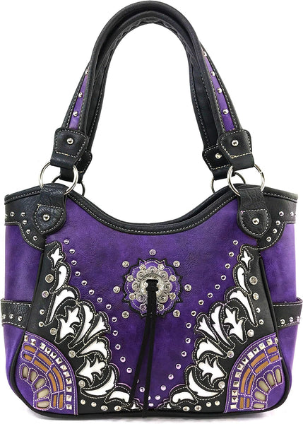 Southwestern Concho Floral Tote Purse for Women