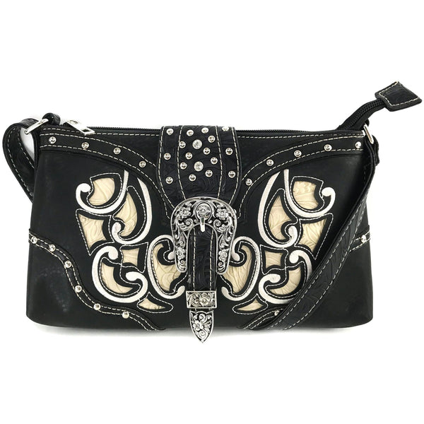 Western Floral Buckle Crossbody Pouch Bag