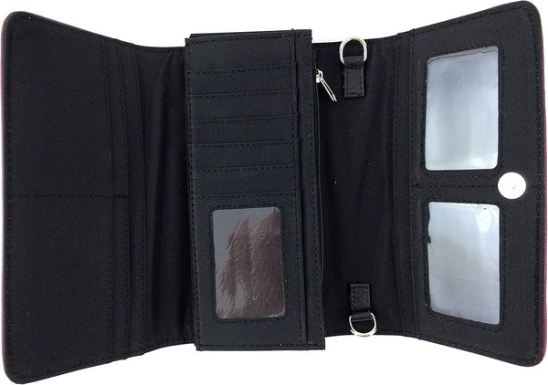 Western Concho Floral Crossbody Wallet