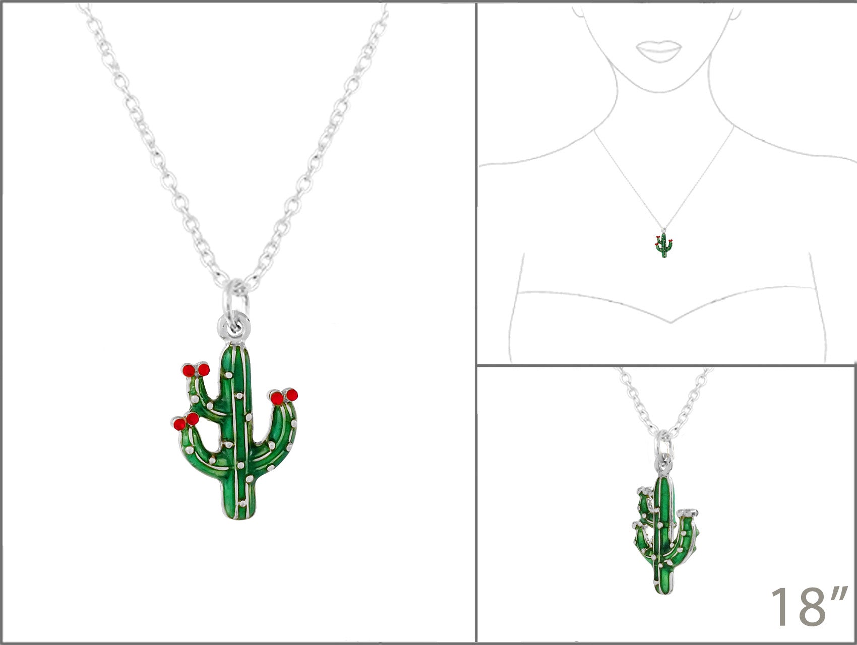 Cactus Shaped Epoxy Necklace