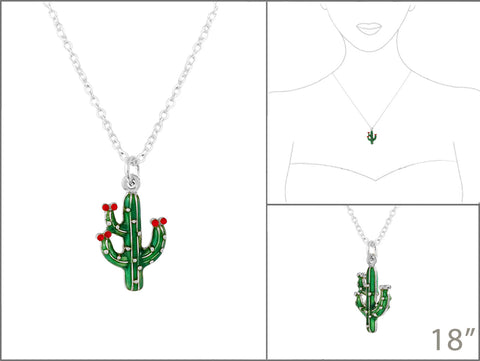 Cactus Shaped Epoxy Necklace