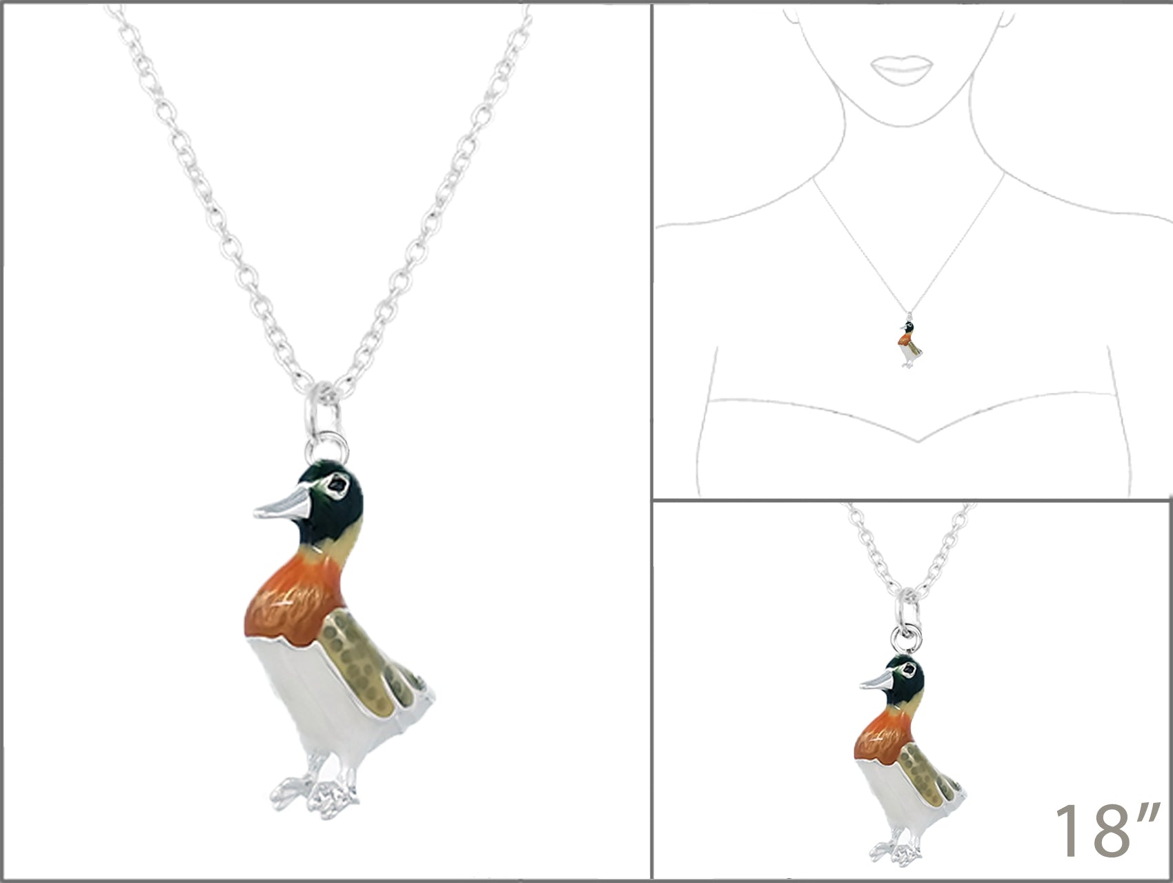 Goose Shaped Epoxy Necklace