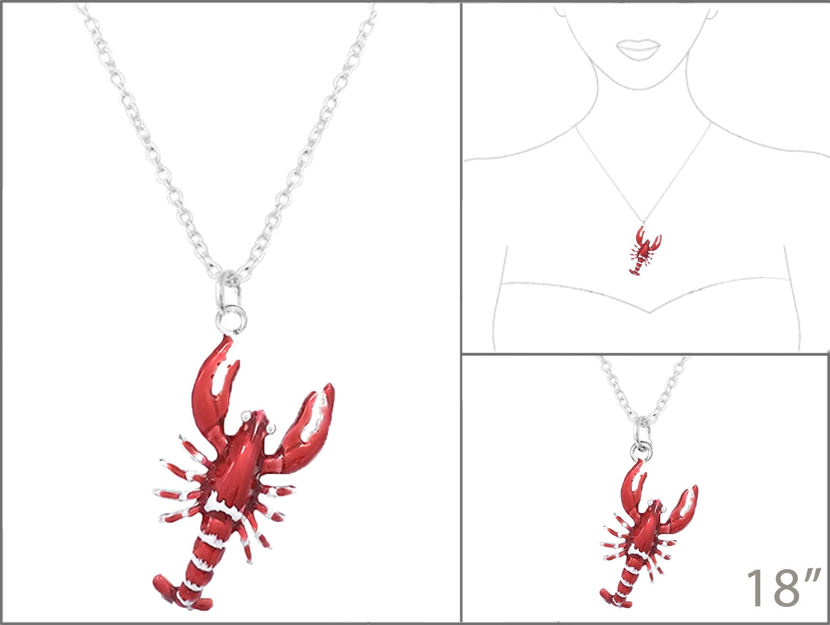 Lobster Shaped Epoxy Necklace