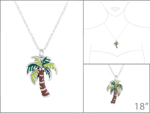 Palm Tree Shaped Epoxy Necklace