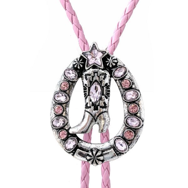 Horseshoe Star Western Boots Western Bolo Necklace