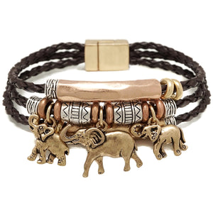 Elephant Bohemian Leather Bracelet