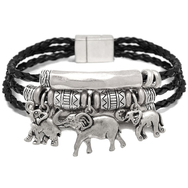 Elephant Bohemian Leather Bracelet