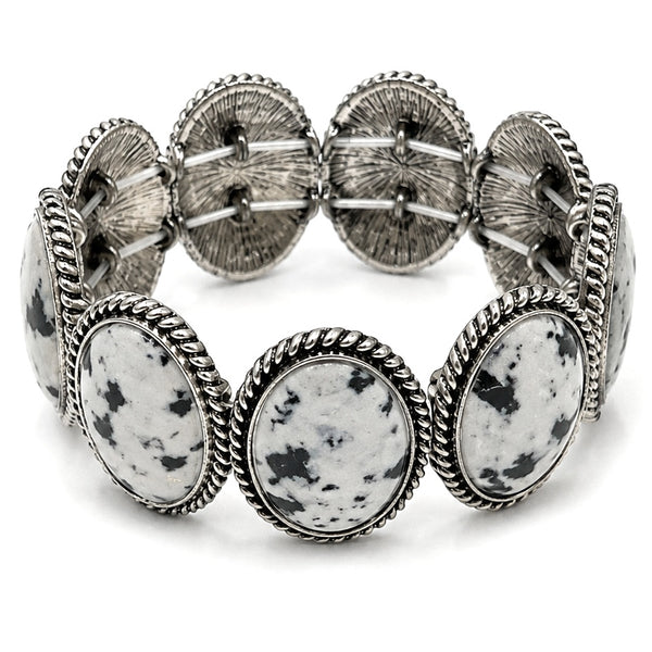 Polished Color Stone Oval Bracelet