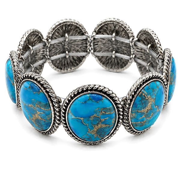 Polished Color Stone Oval Bracelet