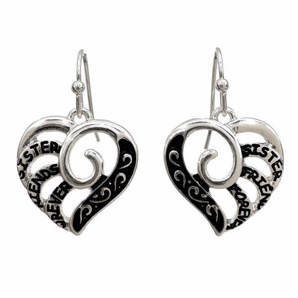 Sister Friends Forever Heart Flower Angelic Necklace Set