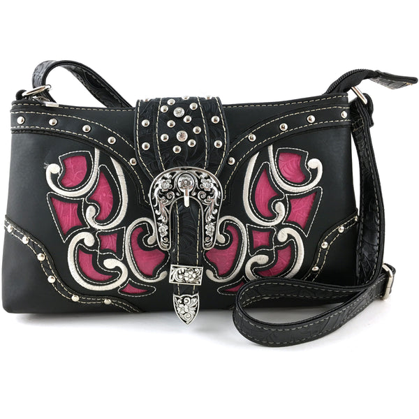 Western Floral Buckle Crossbody Pouch Bag