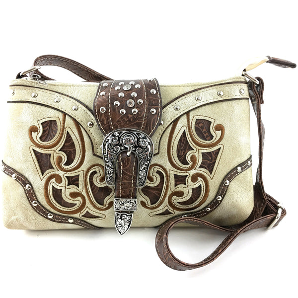 Western Floral Buckle Crossbody Pouch Bag