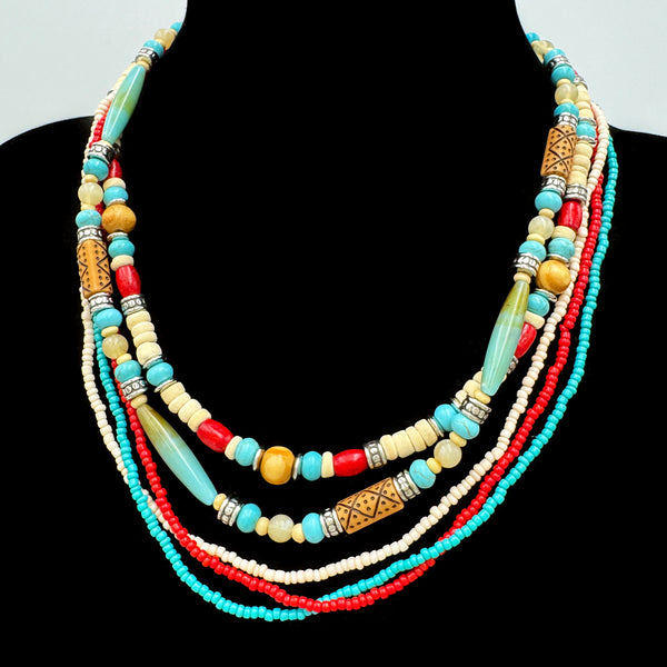 Five Strand Southwestern Beaded Necklace