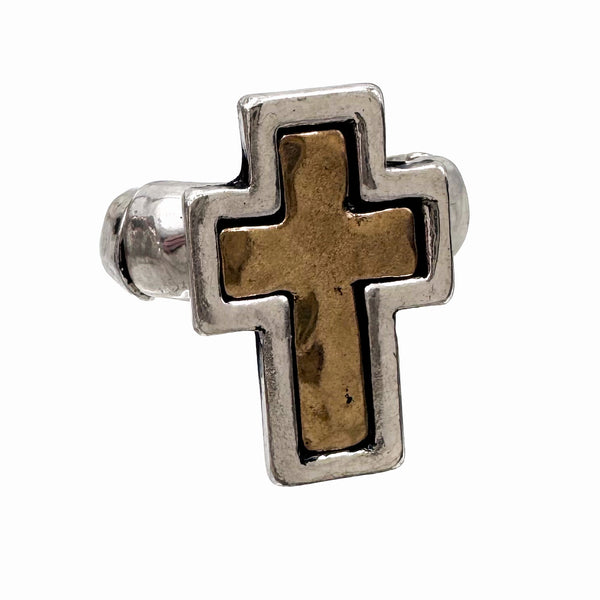 Cross Metal Stretch Ring