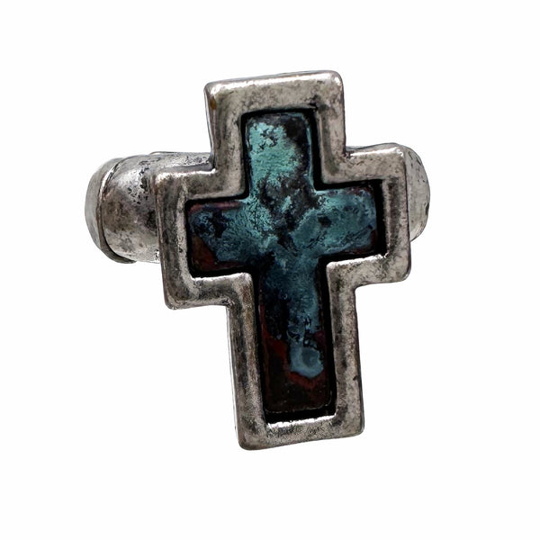 Cross Metal Stretch Ring