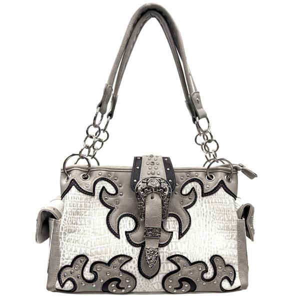 Croc Pu Leather Buckle Western Women Handbag