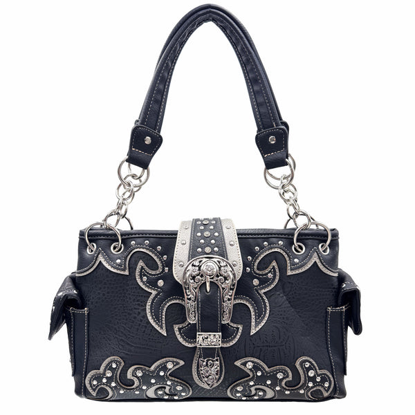 Croc Pu Leather Buckle Western Women Handbag
