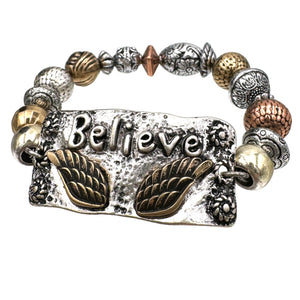 Believe Western Beads Stretch Bracelet