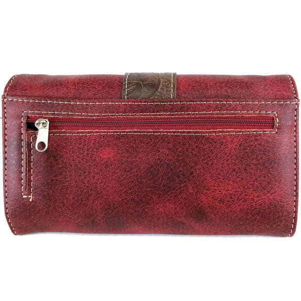 Classic Western Buckle Crossbody Trifold Wallet