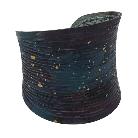 Starry Night Painted Wide Cuff Bangle