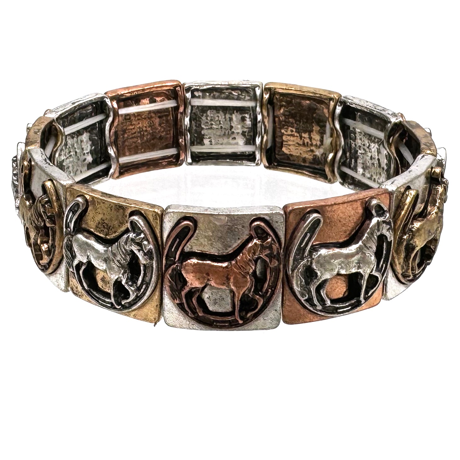 Horse in Horseshoe Western Stretch Bracelet