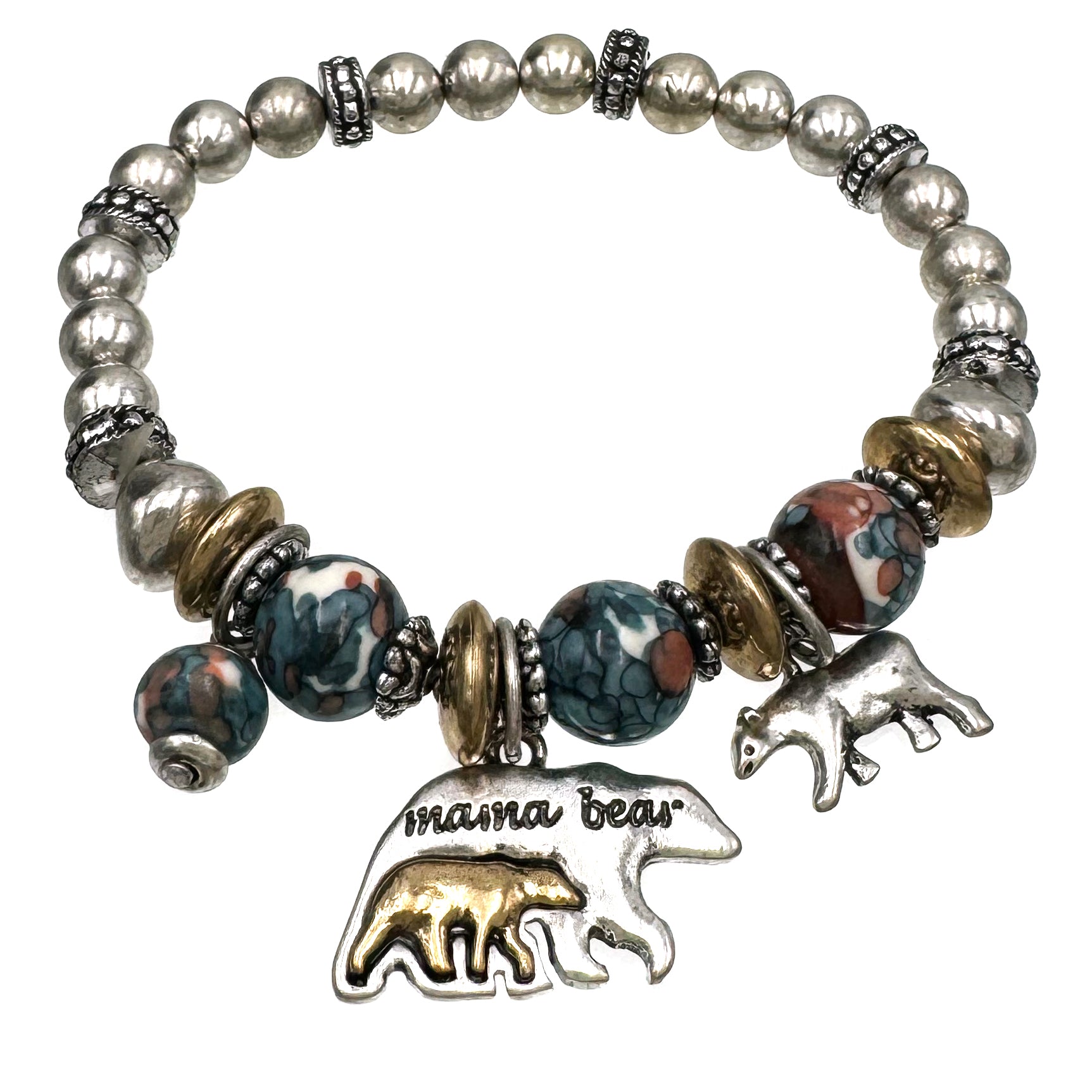Mama Bear Beaded Stretch Bracelet
