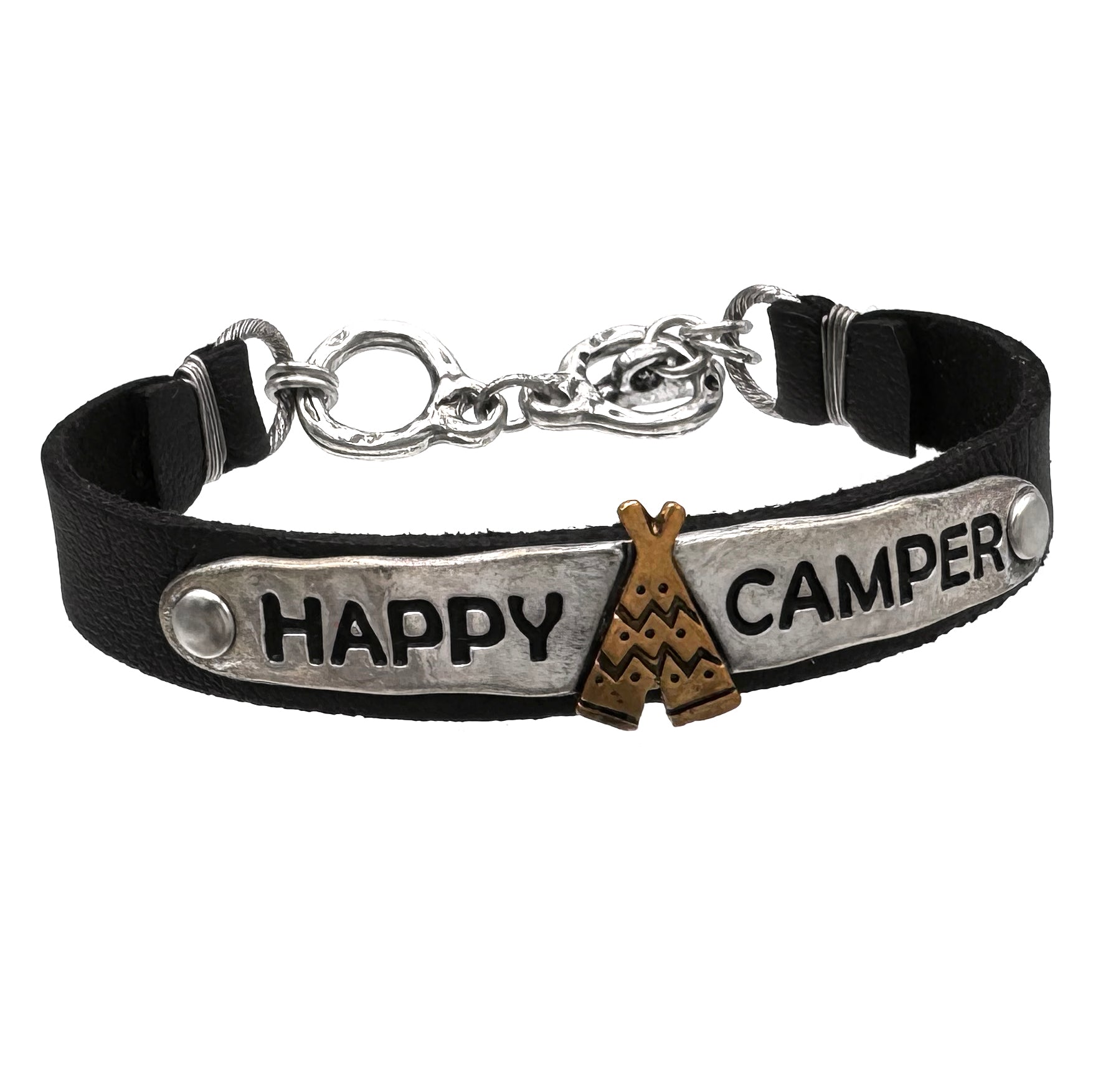 Happy Camper Leather Bracelet