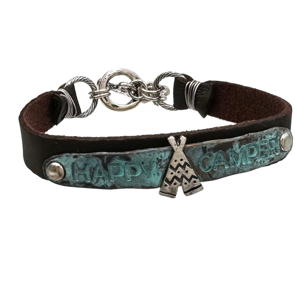 Happy Camper Leather Bracelet