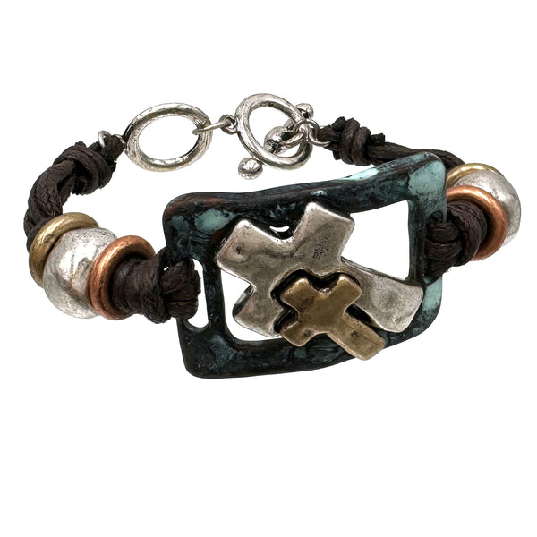 Cross Duo Rope Bracelet