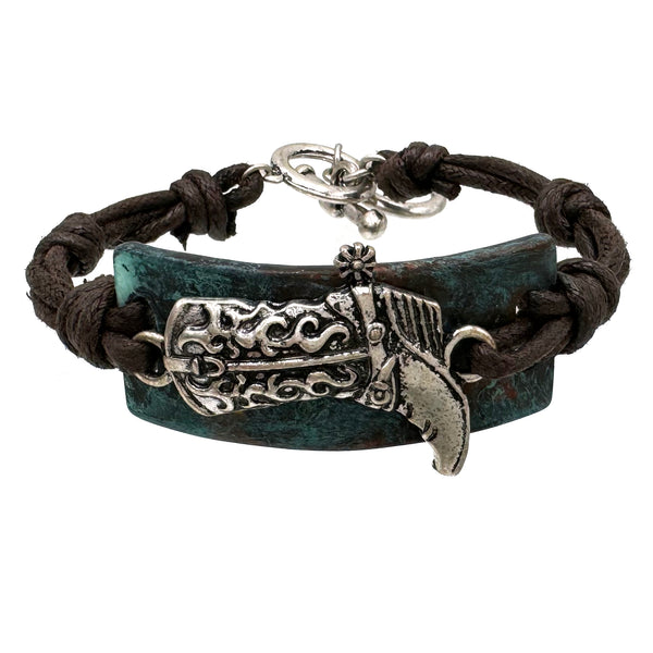 Western Cowboy Boots Spur Rope Bracelet