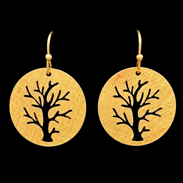 Tree of Life Brass Earrings