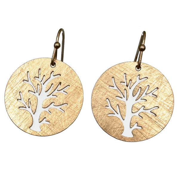 Tree of Life Brass Earrings