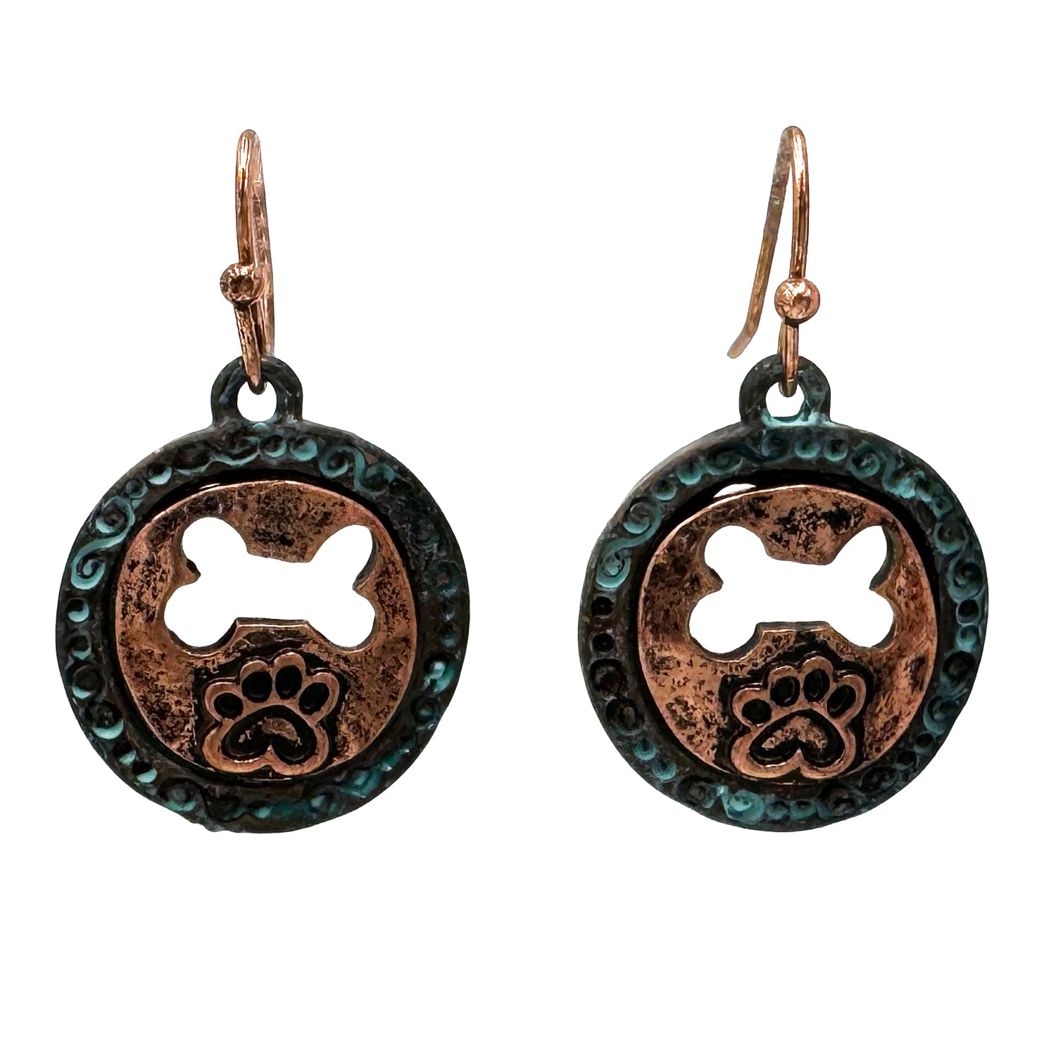 Dog Bone Cutout Paw Earrings