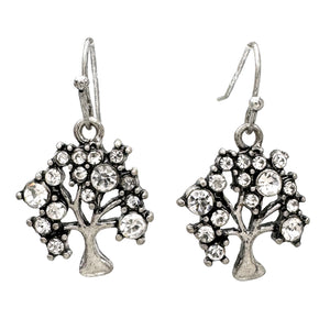 Tree Rhinestone Metal Earrings