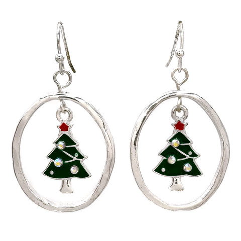 Christmas Tree Charm Earrings