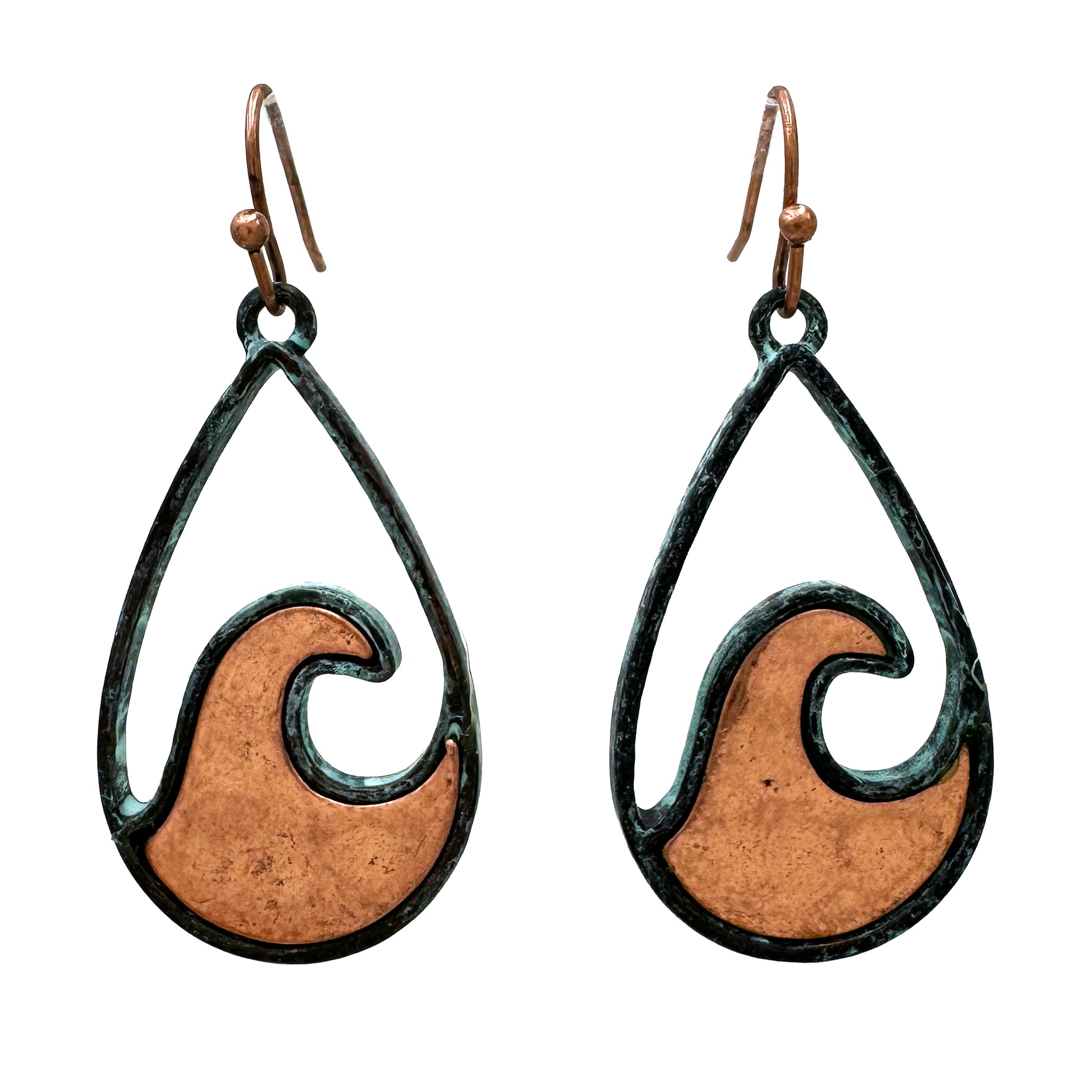 Wave Teardrop Metal Earrings