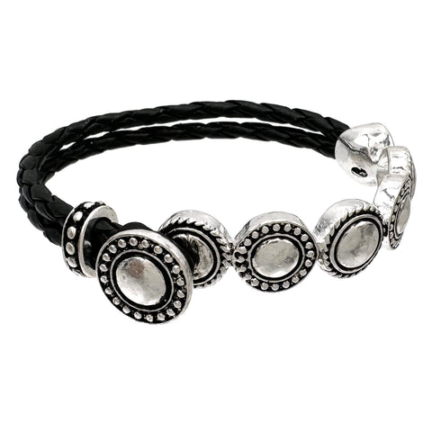 Braided Leather Rope Circle Bracelet