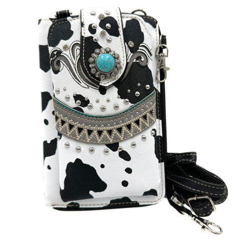 Bella Cow Print Western Phone Wallet