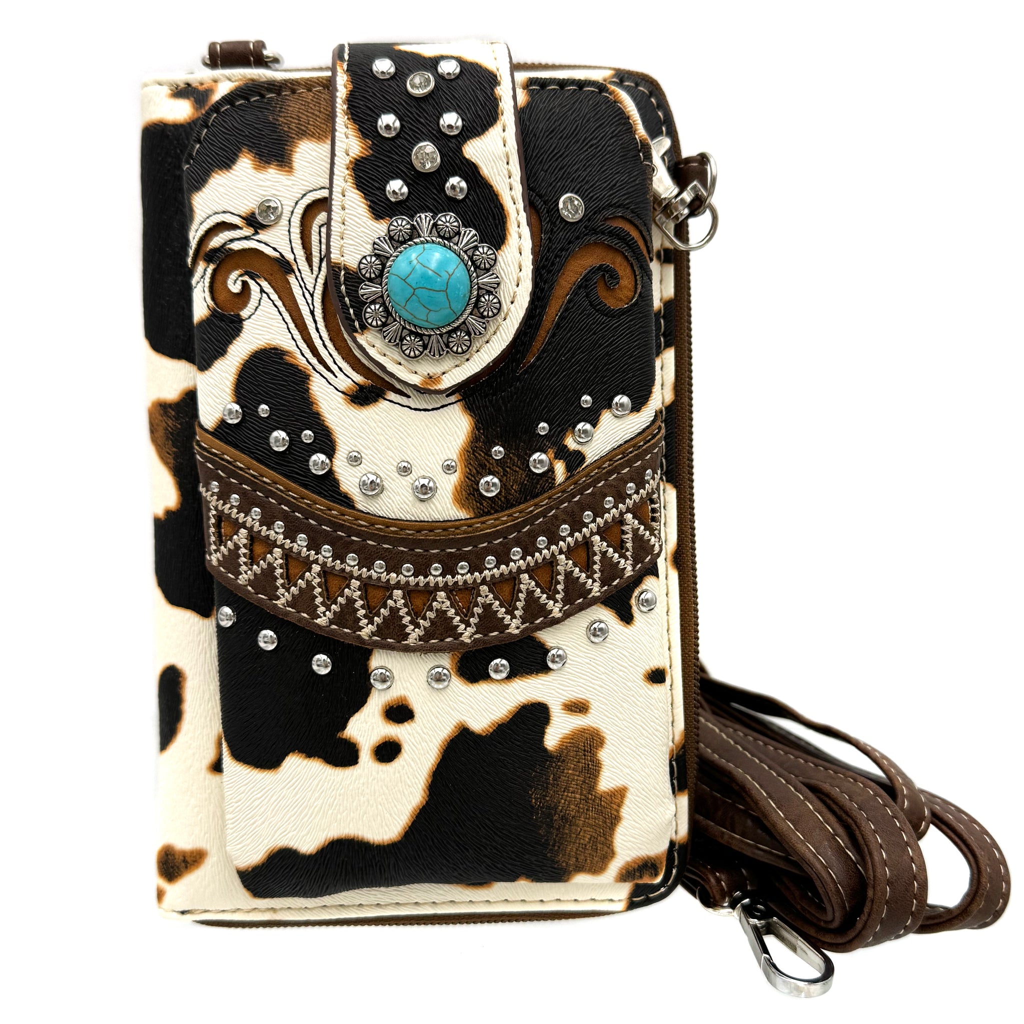 Bella Cow Print Western Phone Wallet