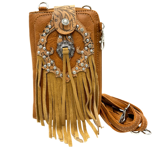 Western Fringe Women's Crossbody Phone Wallet