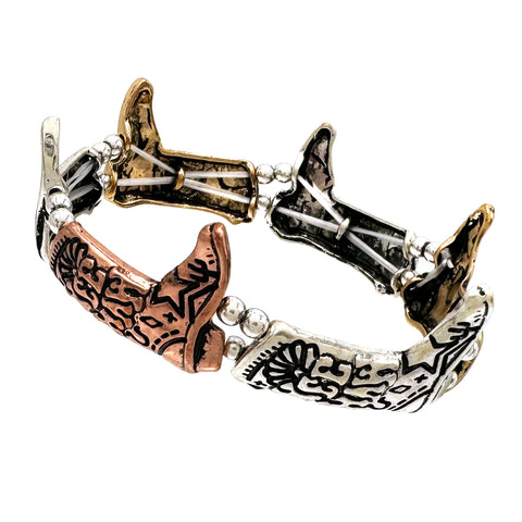 Yeehaw Cowboy Boots Western Stretch Bracelet