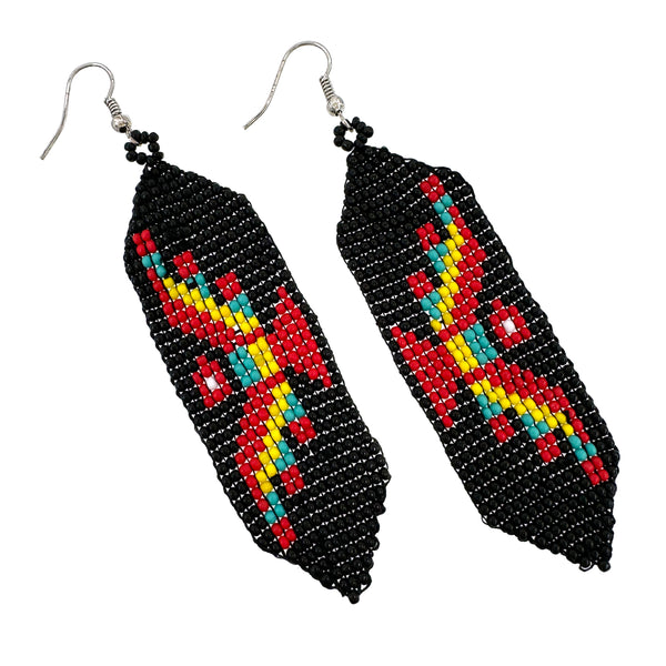 Native Thunderbird Seed Bead Banner Earrings